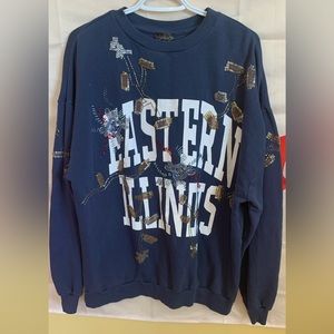 EASTERN ILLINOIS Women's Topshop Long Sleeve Knit Pullover Sweater, Size 10